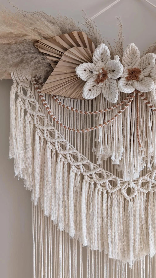 MADE TO ORDER: "Amelia" XL Macrame& Pampas Grass Wall Hanging
