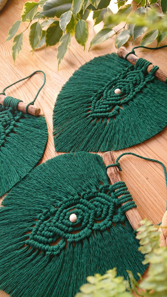 Green Macrame Leaf Home Decor