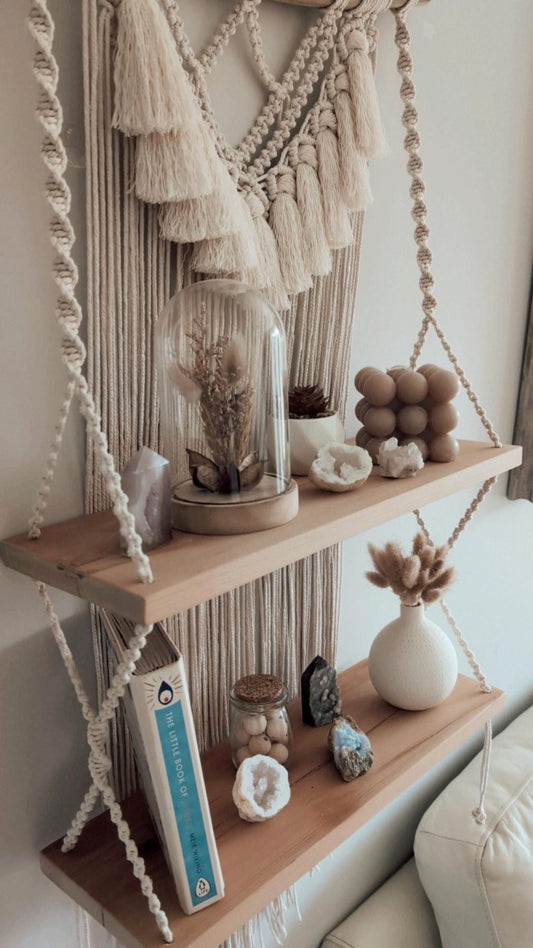 MADE TO ORDER: Double Macrame Shelf
