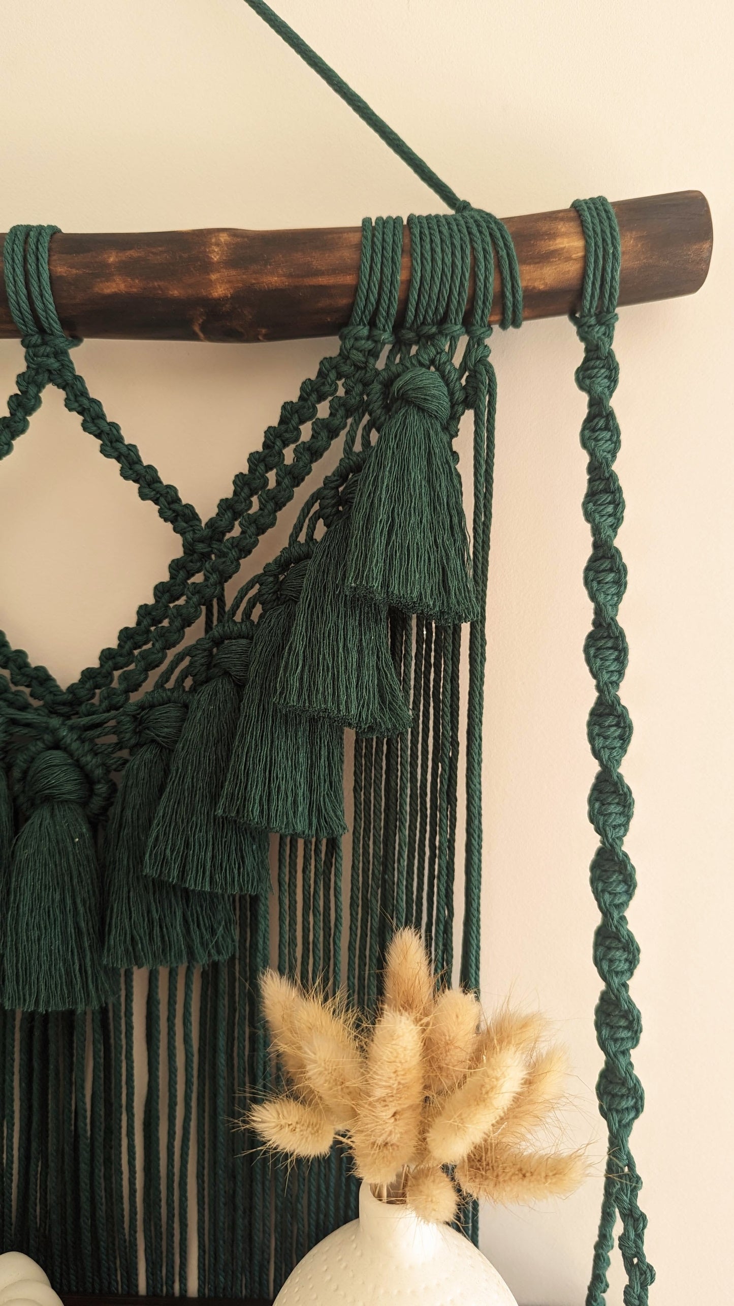 MADE TO ORDER: Green Double Macrame Shelf