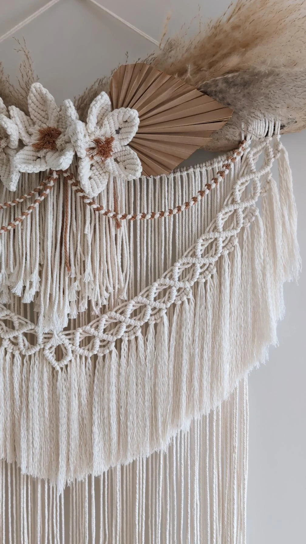 MADE TO ORDER: "Amelia" XL Macrame& Pampas Grass Wall Hanging