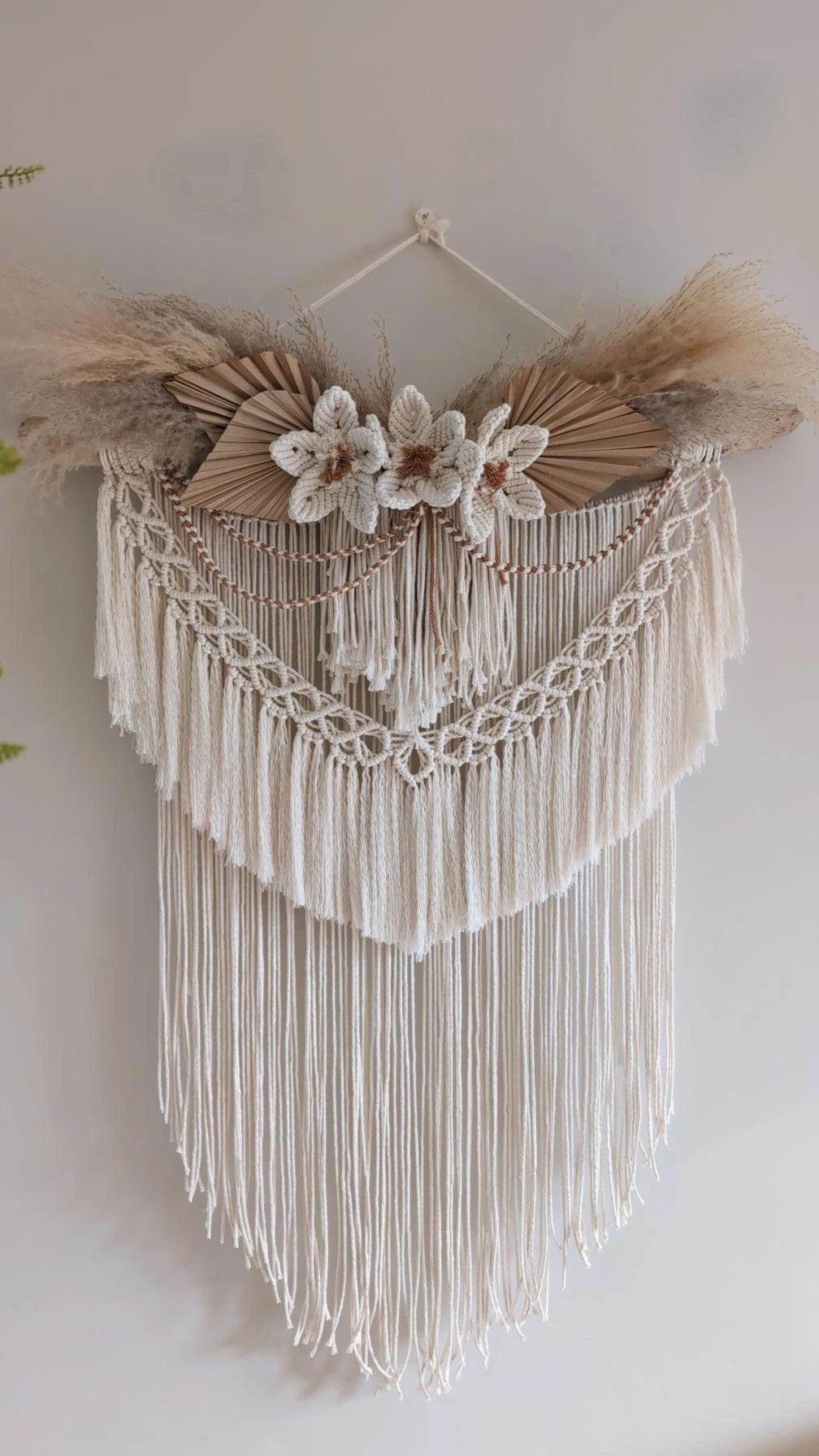 MADE TO ORDER: "Amelia" XL Macrame& Pampas Grass Wall Hanging