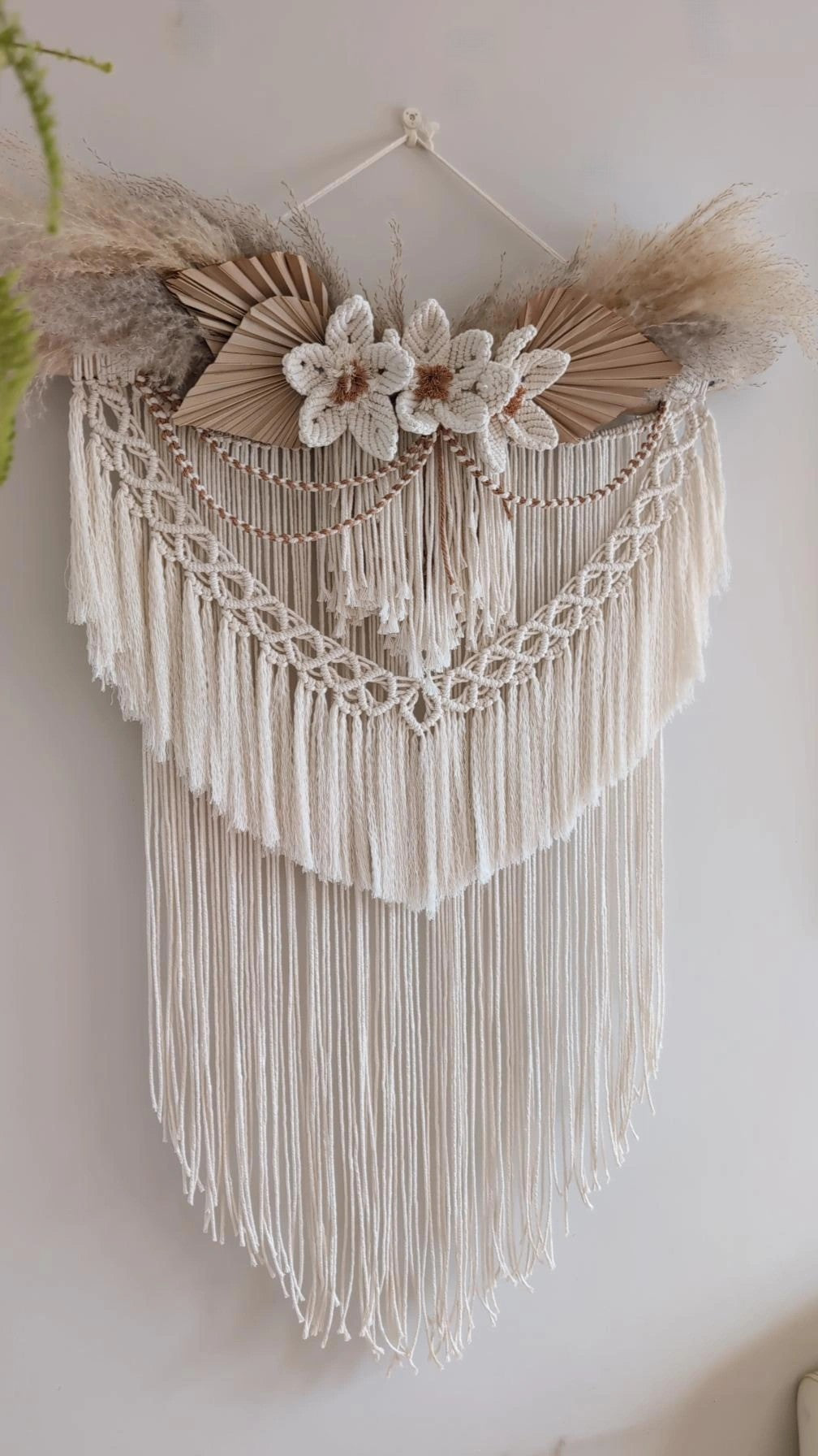 MADE TO ORDER: "Amelia" XL Macrame& Pampas Grass Wall Hanging