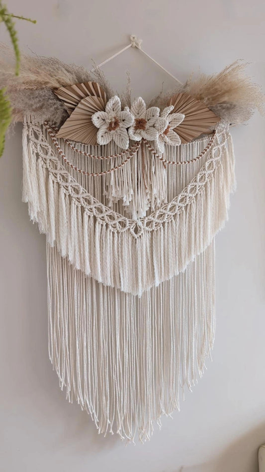 MADE TO ORDER: "Amelia" XL Macrame& Pampas Grass Wall Hanging